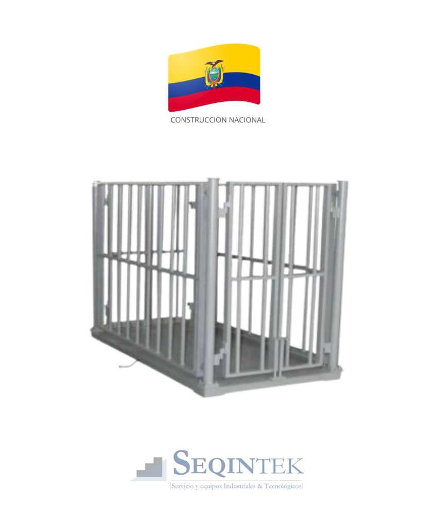 [PPA-165X86-HPC] Balanza Pesaje Animal 165x86cm (Plataforma Hierro + Corral)