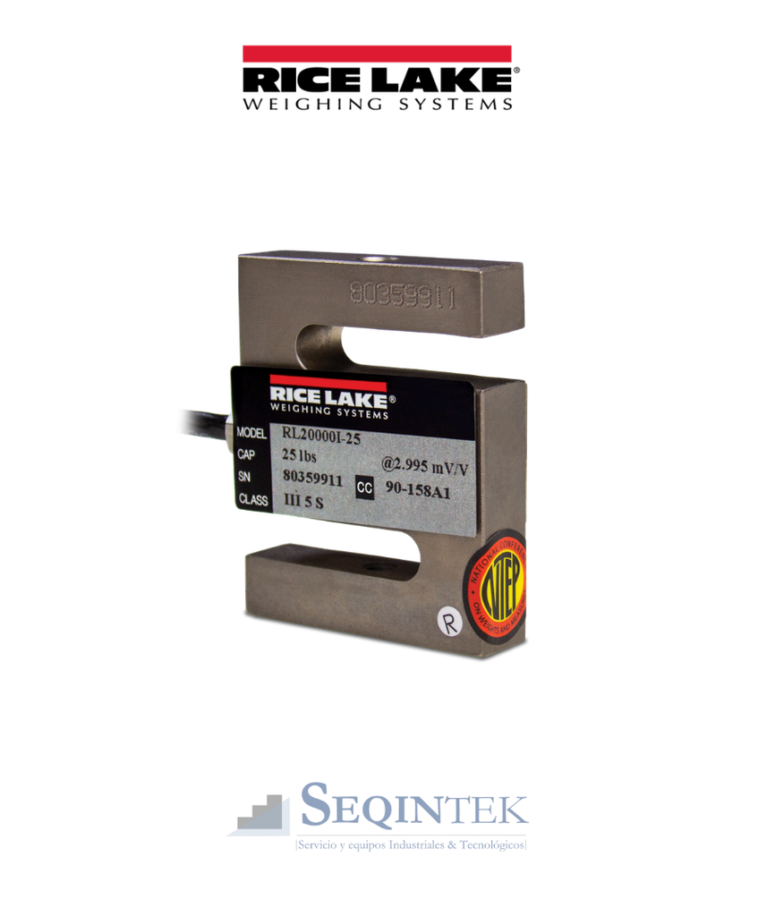 Celda de carga Rice Lake (S) RL20000SS 100Lb