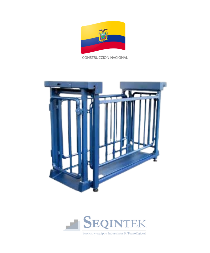 Balanza Pesaje Animal 160x80cm A. Inox. (Plataforma + Corral)
