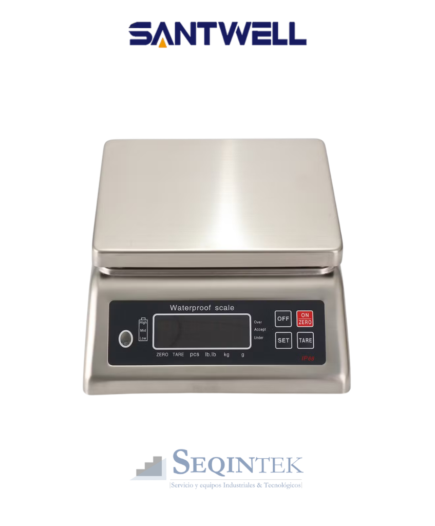[AGT-S2-15KG] Balanza Mesa Santwell 15Kg Waterproof Inox